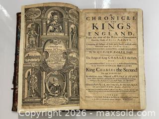 MaxSold Auction: Antique c.1665 A Chronicle of the Kings of England by Sir Richard Baker  - Toronto (Ontario, Canada) PARTNER MANAGED Estate Sale Online Auction - Glen Road