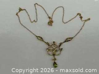 MaxSold Auction: Antique Edwardian 14K Gold Peridot + Pearl Lavalier Necklace  - Toronto (Ontario, Canada) PARTNER MANAGED Estate Sale Online Auction - Glen Road