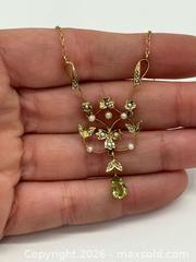 MaxSold Auction: Antique Edwardian 14K Gold Peridot + Pearl Lavalier Necklace  - Toronto (Ontario, Canada) PARTNER MANAGED Estate Sale Online Auction - Glen Road