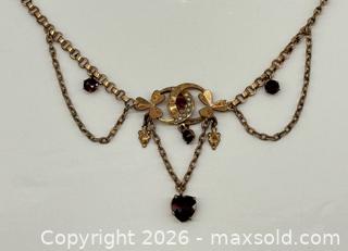 MaxSold Auction: Antique Edwardian Draped Necklace with Dark Red Bohemian Garnets - Toronto (Ontario, Canada) PARTNER MANAGED Estate Sale Online Auction - Glen Road