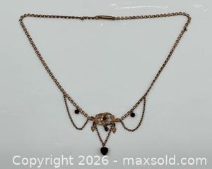 MaxSold Auction: Antique Edwardian Draped Necklace with Dark Red Bohemian Garnets - Toronto (Ontario, Canada) PARTNER MANAGED Estate Sale Online Auction - Glen Road