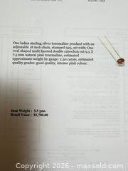 MaxSold Auction: Pink Tourmaline Sterling Silver Necklace  + Appraisal  - Toronto (Ontario, Canada) PARTNER MANAGED Estate Sale Online Auction - Glen Road