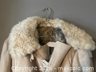 MaxSold Auction: Vintage Russian Sheepskin Shearling Coat in Cream Suede with Grey Tone Shearling Lining Men’s 52 - Toronto (Ontario, Canada) PARTNER MANAGED Estate Sale Online Auction - Glen Road