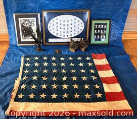 MaxSold Auction: Americana Including Big 48-star Flag - Douglas (Massachusetts, USA) PARTNER MANAGED Estate Sale Online Auction - South West Main Street