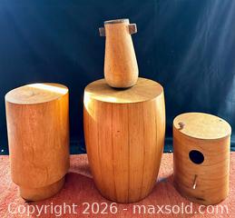 MaxSold Auction: Fir Accent Tables and Objects   - Douglas (Massachusetts, USA) PARTNER MANAGED Estate Sale Online Auction - South West Main Street