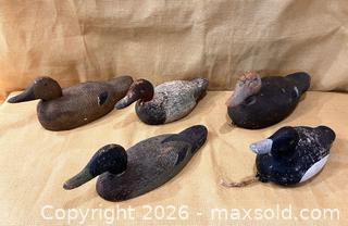 MaxSold Auction: Five Vintage Wooden Duck Decoys, Some Signed - Douglas (Massachusetts, USA) PARTNER MANAGED Estate Sale Online Auction - South West Main Street
