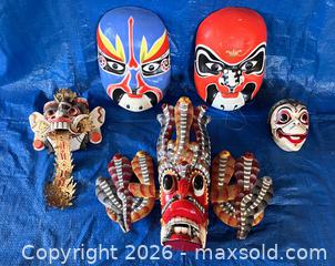 MaxSold Auction: Hand-painted Pacific Rim Masks - Douglas (Massachusetts, USA) PARTNER MANAGED Estate Sale Online Auction - South West Main Street