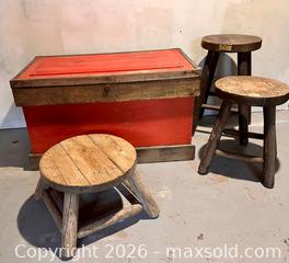 MaxSold Auction: Neon Trunk with Walpole Stools - Douglas (Massachusetts, USA) PARTNER MANAGED Estate Sale Online Auction - South West Main Street