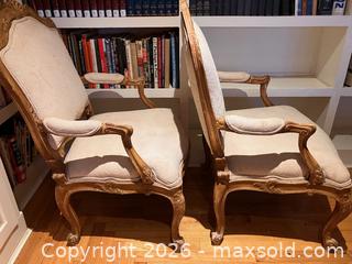 MaxSold Auction: Pair French Provincial Fauteuil Armchairs - Douglas (Massachusetts, USA) PARTNER MANAGED Estate Sale Online Auction - South West Main Street