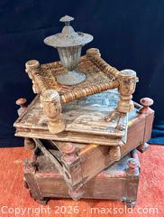 MaxSold Auction: Three Afghan Tea Tables, Woven Stool, Pipe/Incense Urn  - Douglas (Massachusetts, USA) PARTNER MANAGED Estate Sale Online Auction - South West Main Street