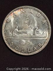 MaxSold Auction: 1962 CANADIAN SILVER DOLLAR Queen Elizabeth II COIN 80% Silver -  Nice!  - Aurora (Ontario, Canada) SELLER MANAGED Estate Sale Online Auction - Closs Square