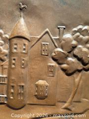 MaxSold Auction: J. Wart Fait Quebec Canada Hammered  Thin Metal Cabin Plate Copper-Toned 10.5" - Aurora (Ontario, Canada) SELLER MANAGED Estate Sale Online Auction - Closs Square