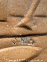 MaxSold Auction: J. Wart Fait Quebec Canada Hammered  Thin Metal Cabin Plate Copper-Toned 10.5" - Aurora (Ontario, Canada) SELLER MANAGED Estate Sale Online Auction - Closs Square