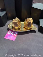 MaxSold Auction: Vintage Royal Winton Salt & Pepper Shaker Set Grimwades Golden Age Rosebud  - Aurora (Ontario, Canada) SELLER MANAGED Estate Sale Online Auction - Closs Square