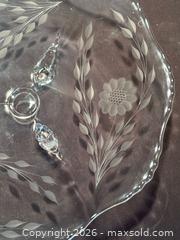 MaxSold Auction: Vintage WJ Hughes Cornflower Footed Cake Plate Radiance Tear Drop- 10-3/4” - Aurora (Ontario, Canada) SELLER MANAGED Estate Sale Online Auction - Closs Square