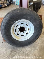 MaxSold Auction: 16" Trailer Wheel with ST235/85R16 Tire, 8-Lug - Garden City (Georgia, USA) SELLER MANAGED Downsizing Online Auction -  Bryce Industrial Drive