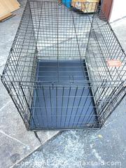 MaxSold Auction: Large 42 x 28 x 30 in Black Metal Wire Dog Crate with Tray - Garden City (Georgia, USA) SELLER MANAGED Downsizing Online Auction -  Bryce Industrial Drive