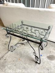 MaxSold Auction: Wrought Iron Side/Coffee Table with Rectangular Glass Top - Garden City (Georgia, USA) SELLER MANAGED Downsizing Online Auction -  Bryce Industrial Drive