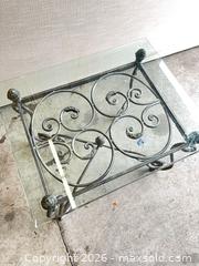 MaxSold Auction: Wrought Iron Side/Coffee Table with Rectangular Glass Top - Garden City (Georgia, USA) SELLER MANAGED Downsizing Online Auction -  Bryce Industrial Drive