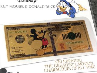 MaxSold Auction: Disney 24kt Gold Gilded One Millon Dollar Collectors Bill - Hamilton (Ontario, Canada) SELLER MANAGED Downsizing Online Auction - Moffat Road