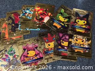 MaxSold Auction: Lot of Gold Foil Pokemonish Cards - Hamilton (Ontario, Canada) SELLER MANAGED Downsizing Online Auction - Moffat Road
