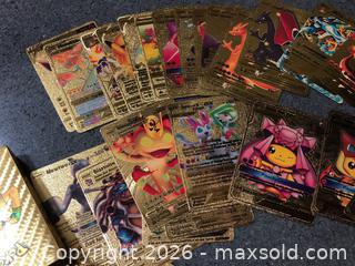 MaxSold Auction: Lot of Gold Foil Pokemonish Cards - Hamilton (Ontario, Canada) SELLER MANAGED Downsizing Online Auction - Moffat Road