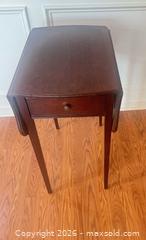 MaxSold Auction: Drop-Leaf Occasional Side Table, Mahogany Stain - Raleigh (North Carolina, USA) PARTNER MANAGED Downsizing Online Auction - Fern Stone Court