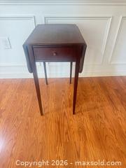 MaxSold Auction: Drop-Leaf Occasional Side Table, Mahogany Stain - Raleigh (North Carolina, USA) PARTNER MANAGED Downsizing Online Auction - Fern Stone Court