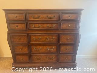 MaxSold Auction: French Provincial 15-Drawer Wood High Chest Dresser - Raleigh (North Carolina, USA) SELLER MANAGED Downsizing Online Auction - Fern Stone Court
