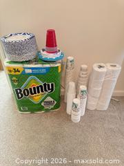 MaxSold Auction: Paper Goods Bundle: 34 Select-A-Size Towels, 8 Toilet Rolls, Cups & Plates - Raleigh (North Carolina, USA) SELLER MANAGED Downsizing Online Auction - Fern Stone Court