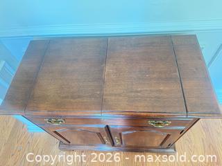 MaxSold Auction: Traditional Cherry Wood Sideboard / Server Cabinet - Raleigh (North Carolina, USA) SELLER MANAGED Downsizing Online Auction - Fern Stone Court