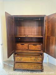 MaxSold Auction: Traditional French Provincial Wood Armoire / Entertainment Cabinet - Raleigh (North Carolina, USA) PARTNER MANAGED Downsizing Online Auction - Fern Stone Court