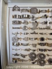 MaxSold Auction: collection of assorted costume rings displayed in a white tray  - Toronto (Ontario, Canada) SELLER MANAGED Reseller Online Auction - Dartmoor Drive
