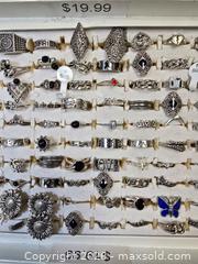 MaxSold Auction: collection of assorted costume rings displayed in a white tray  - Toronto (Ontario, Canada) SELLER MANAGED Reseller Online Auction - Dartmoor Drive