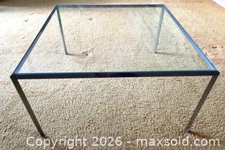 MaxSold Auction: 2 x Mid-Century Modern Chrome & Glass Side Table/End Table  - Toronto (Ontario, Canada) SELLER MANAGED Estate Sale Online Auction - Bridgeland Avenue (STORAGE)