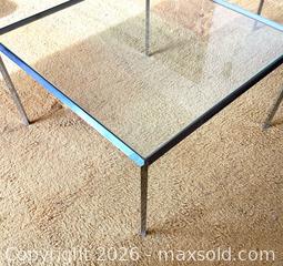 MaxSold Auction: 2 x Mid-Century Modern Chrome & Glass Side Table/End Table  - Toronto (Ontario, Canada) SELLER MANAGED Estate Sale Online Auction - Bridgeland Avenue (STORAGE)