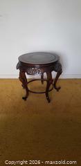 MaxSold Auction: Antique Chinese Carved Hardwood Round Pedestal Stand / Occasional Table  - Toronto (Ontario, Canada) SELLER MANAGED Estate Sale Online Auction - Bridgeland Avenue (STORAGE)