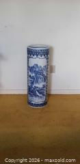 MaxSold Auction: Elegant Chinese Blue & White Porcelain vase/ Stand with Landscape Motif - Toronto (Ontario, Canada) SELLER MANAGED Estate Sale Online Auction - Bridgeland Avenue (STORAGE)