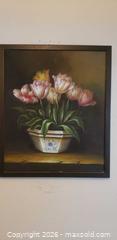 MaxSold Auction: Floral Still Life Oil Painting of Flowers in Decorative Pot, Framed  - Toronto (Ontario, Canada) SELLER MANAGED Estate Sale Online Auction - Bridgeland Avenue (STORAGE)