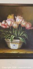 MaxSold Auction: Floral Still Life Oil Painting of Flowers in Decorative Pot, Framed  - Toronto (Ontario, Canada) SELLER MANAGED Estate Sale Online Auction - Bridgeland Avenue (STORAGE)