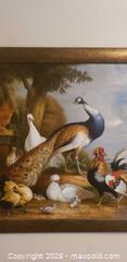 MaxSold Auction: Framed Bird Scene Wall Art – Peacock, Rooster & Poultry Composition - Toronto (Ontario, Canada) SELLER MANAGED Estate Sale Online Auction - Bridgeland Avenue (STORAGE)