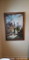 MaxSold Auction: Framed European Street Scene Painting with Figures - Toronto (Ontario, Canada) SELLER MANAGED Estate Sale Online Auction - Bridgeland Avenue (STORAGE)