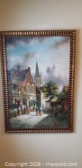 MaxSold Auction: Framed European Street Scene Painting with Figures - Toronto (Ontario, Canada) SELLER MANAGED Estate Sale Online Auction - Bridgeland Avenue (STORAGE)