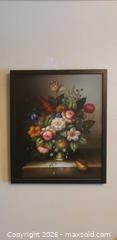 MaxSold Auction: Framed Floral Still Life Oil Painting with Vase on Pedestal - Toronto (Ontario, Canada) SELLER MANAGED Estate Sale Online Auction - Bridgeland Avenue (STORAGE)