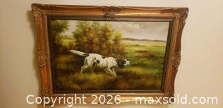 MaxSold Auction: Framed Vintage Hunting Dog Landscape Painting  - Toronto (Ontario, Canada) SELLER MANAGED Estate Sale Online Auction - Bridgeland Avenue (STORAGE)