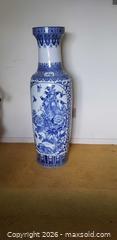 MaxSold Auction: Large, Chinese blue and white porcelain floor vase - Toronto (Ontario, Canada) SELLER MANAGED Estate Sale Online Auction - Bridgeland Avenue (STORAGE)