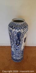 MaxSold Auction: Large Chinese Blue & White Porcelain Vase/ Elephant Handles, Bird & Floral Mot - Toronto (Ontario, Canada) SELLER MANAGED Estate Sale Online Auction - Bridgeland Avenue (STORAGE)