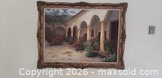 MaxSold Auction: Large Framed Courtyard Garden Oil Painting – Ornate Gilt Frame - Toronto (Ontario, Canada) SELLER MANAGED Estate Sale Online Auction - Bridgeland Avenue (STORAGE)