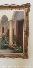 MaxSold Auction: Large Framed Courtyard Garden Oil Painting – Ornate Gilt Frame - Toronto (Ontario, Canada) SELLER MANAGED Estate Sale Online Auction - Bridgeland Avenue (STORAGE)