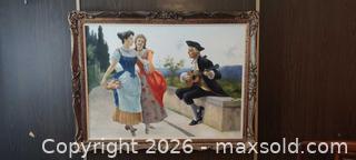 MaxSold Auction: Large Framed Figurative Scene Oil Painting with Ladies and Guitar Player - Toronto (Ontario, Canada) SELLER MANAGED Estate Sale Online Auction - Bridgeland Avenue (STORAGE)
